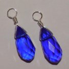 Large Sapphire Blue INTERCHANGEABLE Earring Charms SS