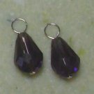 8x12mm Dark Purple INTERCHANGEABLE Earring Charms SS