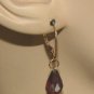8x12mm Dark Plum INTERCHANGEABLE Silver Earring Charms