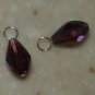 8x12mm Dark Plum INTERCHANGEABLE Silver Earring Charms