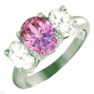 4.55ctw Sparkling Pink & White CZ Ring 925 Silver