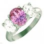 4.55ctw Sparkling Pink & White CZ Ring 925 Silver