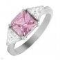 11.0ctw Sparkling Pink CZ Charm Bracelet 925 Silver