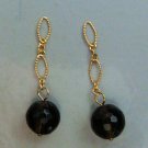 Long Textured Chain 10mm Faceted Smoky INTERCHANGEABLE Earring Charms YG or SS