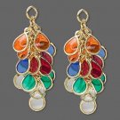 22x32mm Multi-Color Cluster INTERCHANGEABLE Leverback Earrings Charms GP or SP