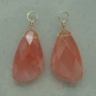 XLG Unusual Cherry Quartz INTERCHANGEABLE Earring Charms YOUR CHOICE YG or SS