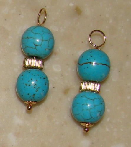 DBL 8 Turquoise INTERCHANGEABLE Earring Charms YG or SS