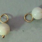White 6mm MOP INTERCHANGEABLE Earring Charms YG or SS