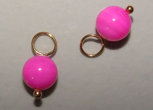 Pink 6mm MOP INTERCHANGEABLE Earring Charms YG or SS
