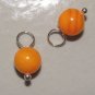 Orange 6mm MOP INTERCHANGEABLE Earring Charms YG or SS