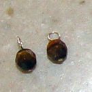 Faceted 8mm Tiger Eye INTERCHANGEABLE Earring Charms SS