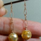 Long AAA 10mm Mosaic Golden Lip Shell INTERCHANGEABLE Earring Charms YG or SS