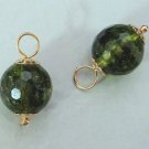 Tourmaline Green INTERCHANGEABLE Earring Charms YG o SS