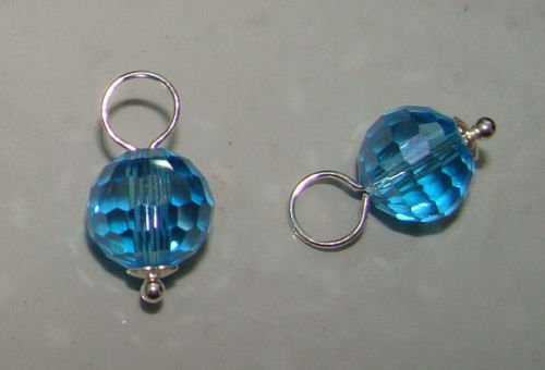 8m Topaz Blue AB INTERCHANGEABLE Earring Charms YG o SS