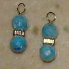 Double Blue MOP INTERCHANGEABLE Earring Charms YG or SS