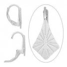 One Pair Fancy Shield INTERCHANGEABLE Leverback Earring Wires Sterling Silver