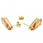 Elegant 12.90ctw Champaigne 18mm Stud Earrings 14K GP