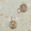 8mm Light Coffee Qtz INTERCHANGEABLE Earring Charms YG