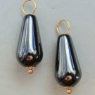 Luscious 8x15mm Gray Black Hematite INTERCHANGEABLE Earring Charms YG or  SS