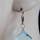 Faceted Aquamarine Blue Diamond Shaped INTERCHANGEABLE Earring Charms YG or SS