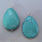 XXL 22x30mm Turquoise INTERCHANGEABLE Earring Charms YG or SS