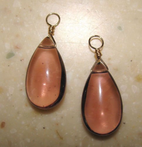 Large Lite Plum Teardrop INTERCHANGEABLE Earring Charms YG or SS