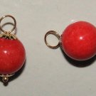 Rose Coral Jade INTERCHANGEABLE Earring Charms YG or SS