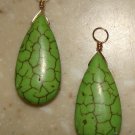 XL Apple Green Howlite INTERCHANGEABLE Earring Charms YOUR CHOICE YG or SS