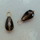 High Quality 7/12mm Smoky Quartz INTERCHANGEABLE Earring Charms SS or YG or 14K