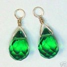 Xmas Green Quartz INTERCHANGEABLE Earring Jacket Charms YG