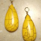 XL Bright Yellow Howlite INTERCHANGEABLE Earring Charms YOUR CHOICE YG or SS
