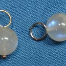 Beautiful 8mm Rainbow Moonstone INTERCHANGEABLE Earring Charms YG or SS