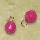 HOT PINK Chalcedony INTERCHANGEABLE Earring Charms YG