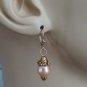 Fancy 10mm Peach Pearl INTERCHANGEABLE Earring Charms YG or SS