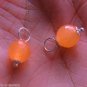 8mm Faceted Peachy Orange Jade INTERCHANGEABLE Earring Charms YG or SS