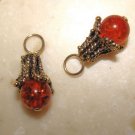 Fancy 6mm Amber INTERCHANGEABLE Earring Charms YG or SS