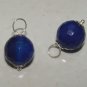 DK Blue 10mm Agate INTERCHANGEABLE Earring Charms YG SS