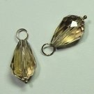 Large Faceted Champagne Crystal INTERCHANGEABLE Earring Charms CHOICE YG or SS