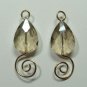Large Faceted Champagne Crystal Spirals INTERCHANGEABLE Earring Charms YG or SS