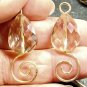 Large Faceted Champagne Crystal Spirals INTERCHANGEABLE Earring Charms YG or SS