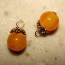 Fancy 10m Amber INTERCHANGEABLE Earring Charms YG or SS