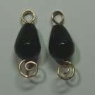 Medium LG Genuine Onyx Spirals INTERCHANGEABLE Earring Charms YG or SS or Rose