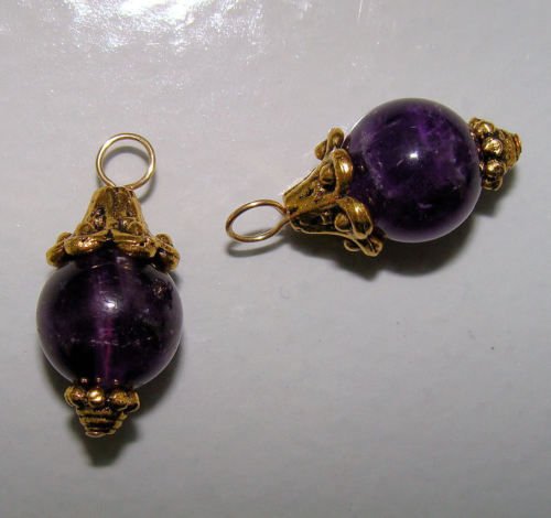 Fancy 10m Amethyst INTERCHANGEABLE Earring Charms YG SS