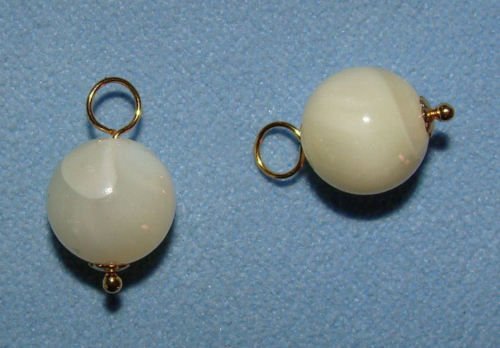 Ivory 10mm MOP INTERCHANGEABLE Earring Charms YG or SS