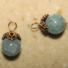 Lite Blue Agate INTERCHANGEABLE Earring Charms YG or SS