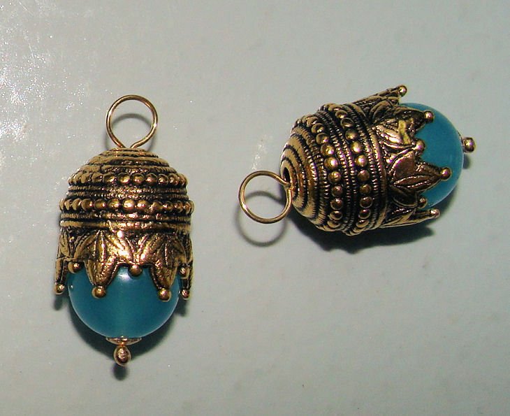 Crowned Peruvian Opal INTERCHANGEABLE Earring Charms YG