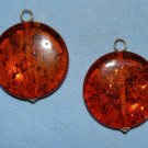 25mm Dark Amber INTERCHANGEABLE Earring Charms YG or SS