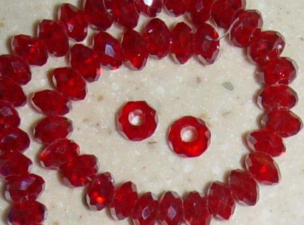 RED Crystal INTERCHANGEABLE LG Hole European Beads PAIR
