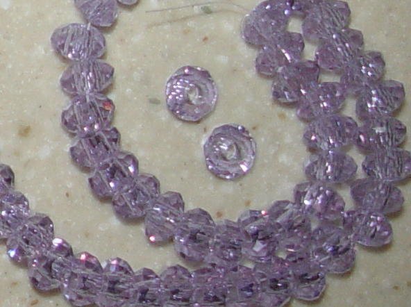 VIOLET Crystal INTERCHANGEABLE Large Hole Beads PAIR 2