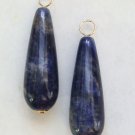 XLG 10x30mm Mixed Denim Blue Sodalite INTERCHANGEABLE Earring Charms YG or SS